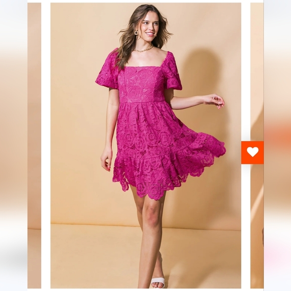 NWOT Flying Tomato "Never Be The Same" woven mini dress, fuschia, size L - Picture 4 of 11